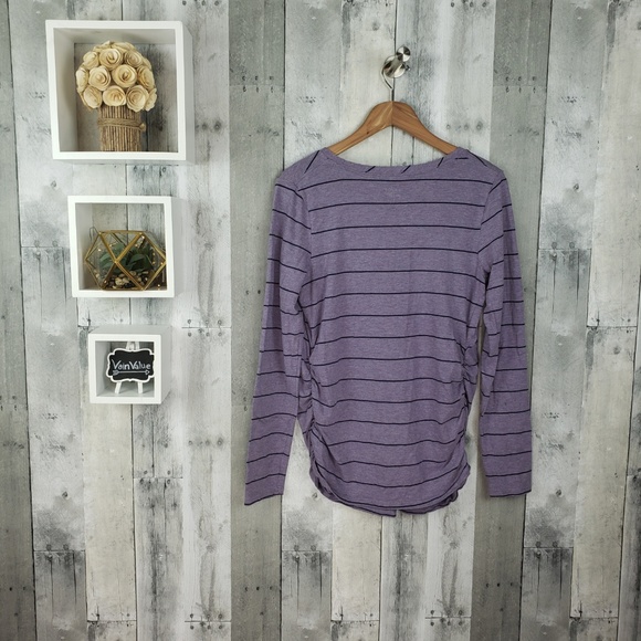2/$20 Isabel Maternity | Striped Long Sleeve Tee - Picture 3 of 4